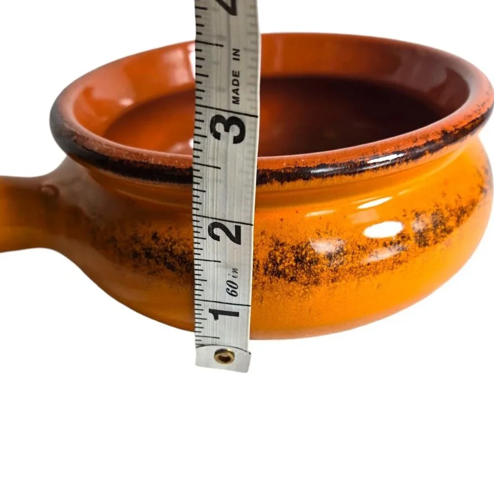 De Silva Orange Casserole Oven Safe Bowl Lid Made Italy‎ Terracotta MCM